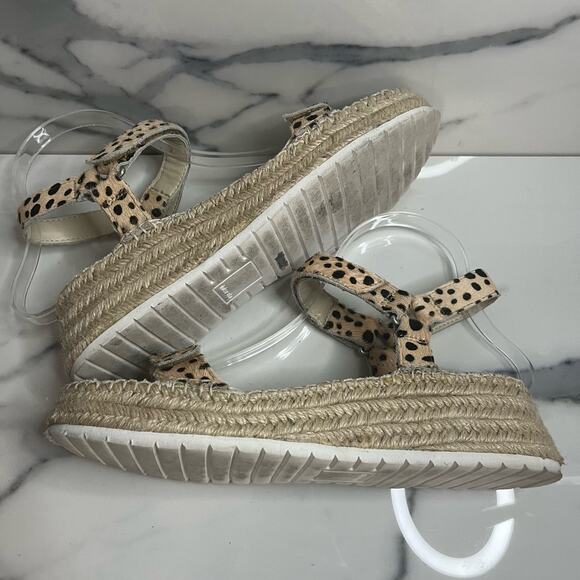 Dolce Vita | Leopard Print Calf Hair Hook & Loop Platform Chucky Sandals Sz 9.5 - Picture 6 of 8